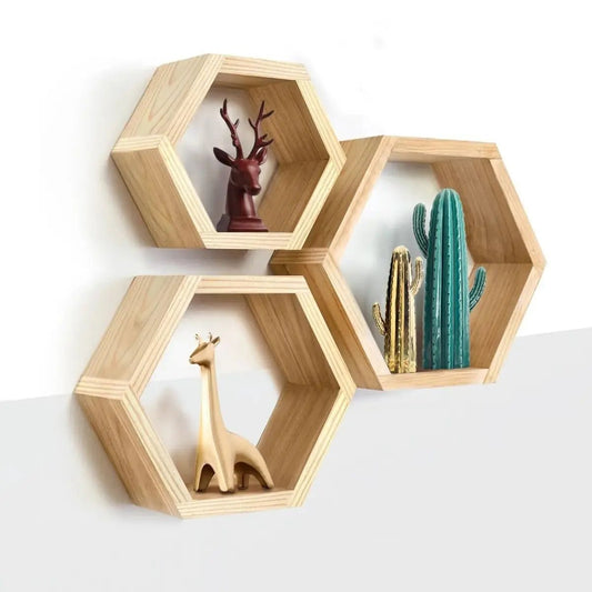 Étagère Murale - HexagonWallDecorative™ - Jaune Clair - Solutions Rangement