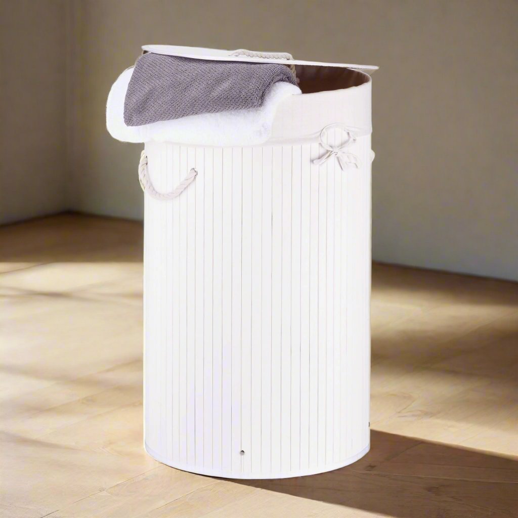 Panier de rangement - BambooLaundryBasket™ - Blanc - Solutions Rangement