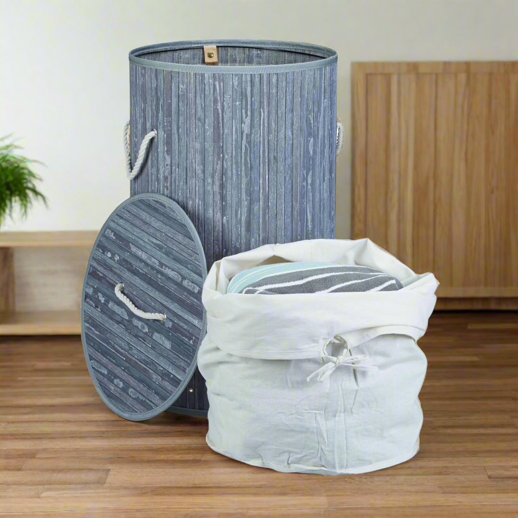 Panier de rangement - BambooLaundryBasket™ - Gris Clair - Solutions Rangement