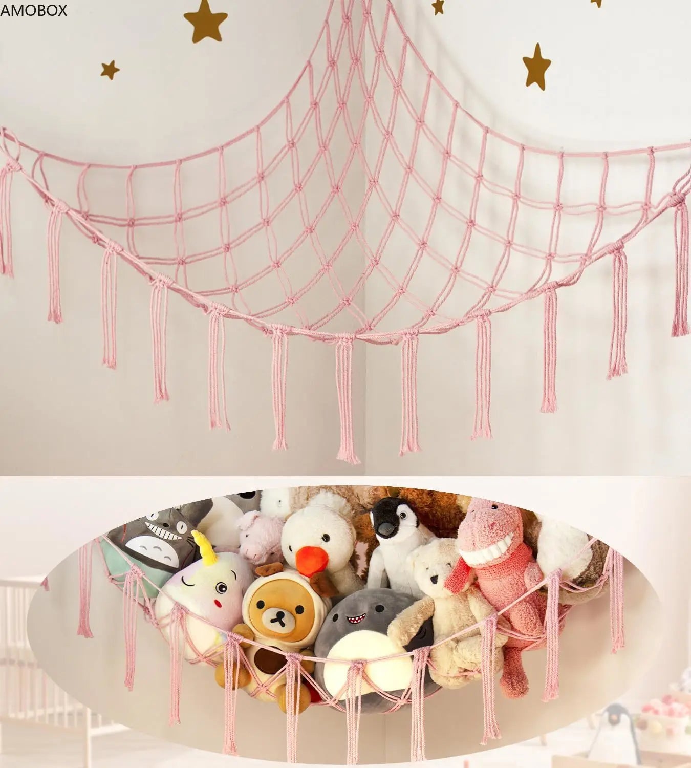 Rangement de peluche - StorageHammock™ - Rose - Solutions Rangement